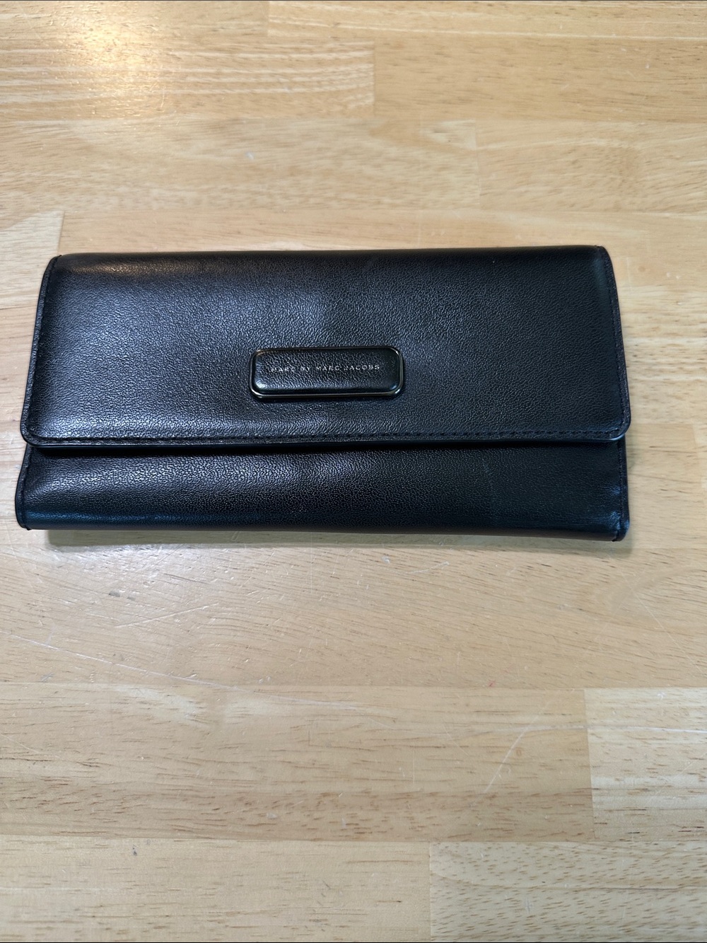 Marc by Marc Jacobs Black Leather Foldover Wallet